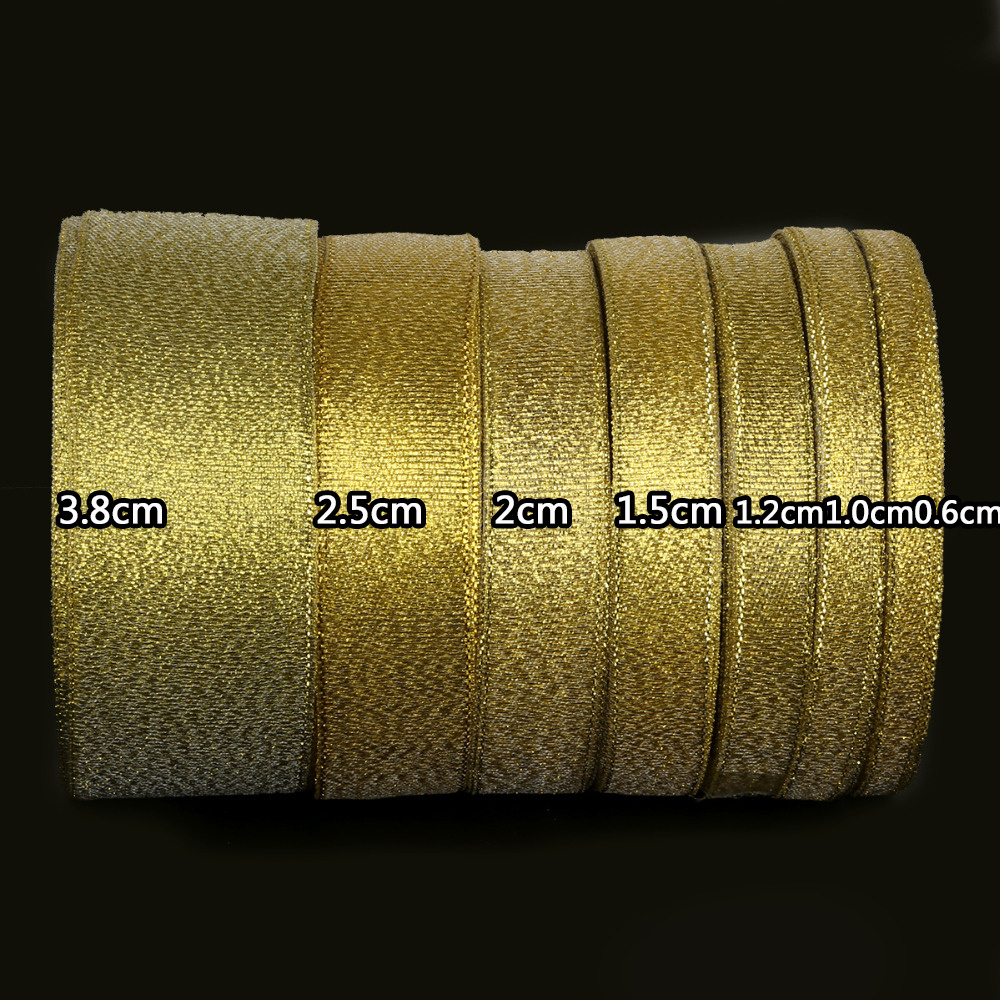 Wholesale gold sliver wire metallic ribbon for gift packing