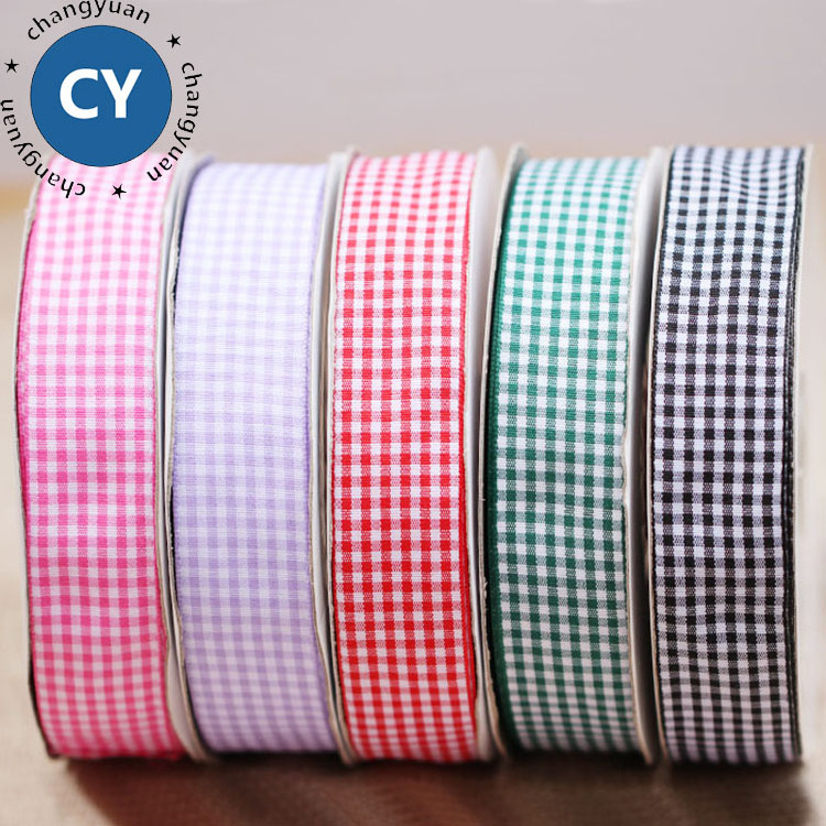 Wholesale 1 inch 25mm High Quality Various Colors Tartan Gingham Check Plaid Ribbon