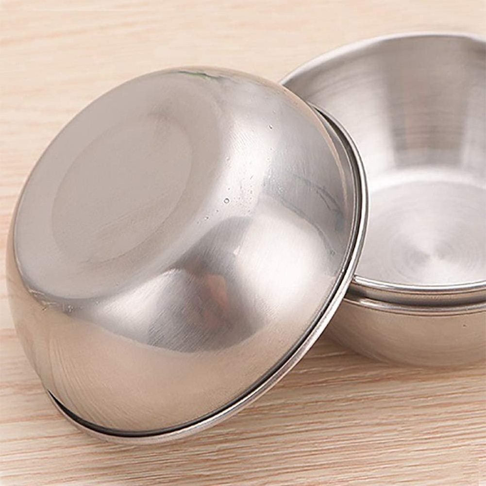 Stainless Steel Sauce Dishes Round Sushi Dipping Bowl Mini Appetizer Plates