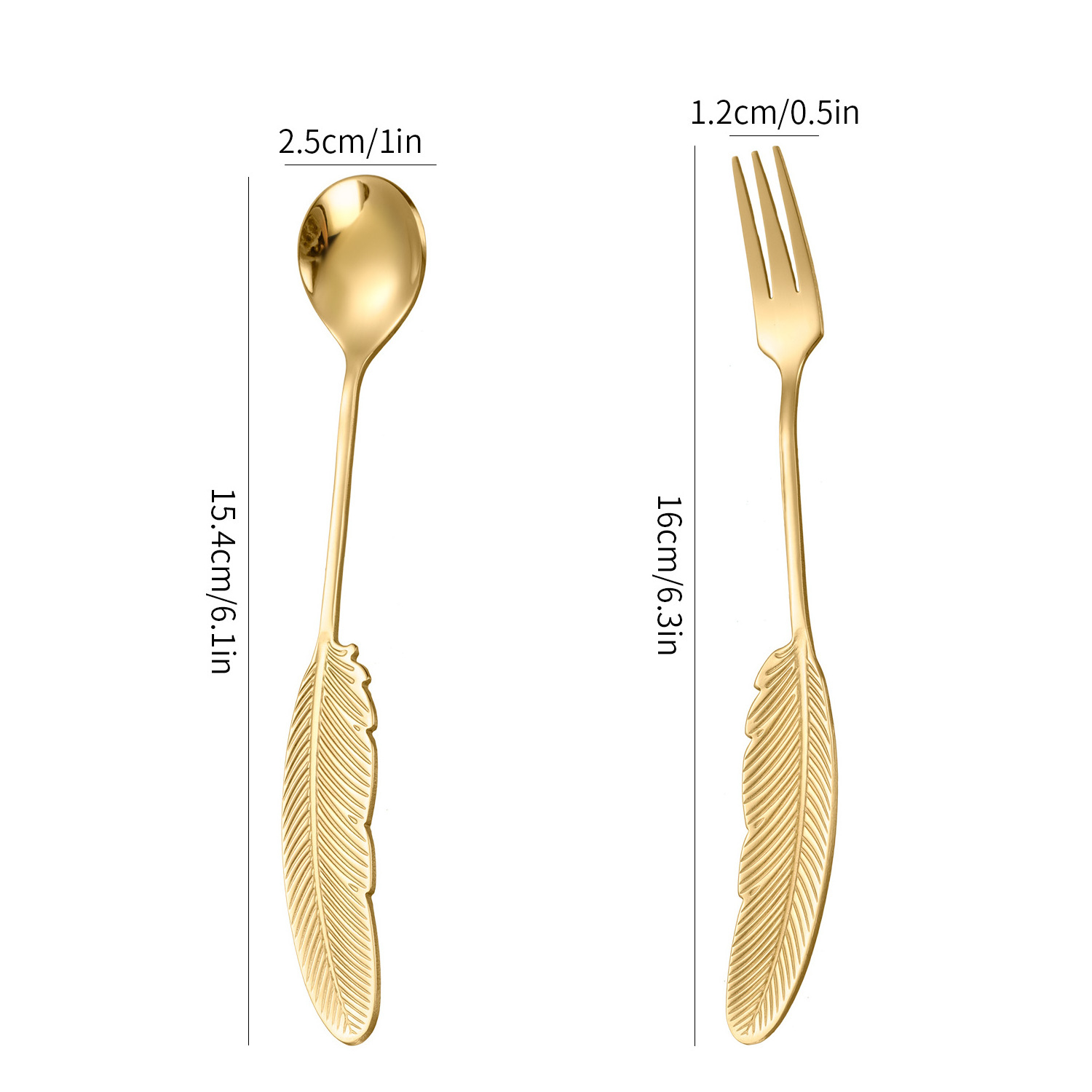 Dessert spoon with Feather Shape Creative Stainless Steel 18/8 Stirring Tea Coffee Spoon