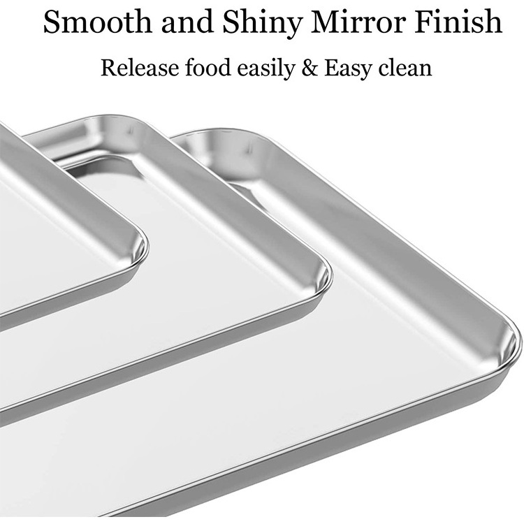 Food Grade Metal Baking Tray Serving Cake Baking Pan Customized Stainless Steel Bake pan