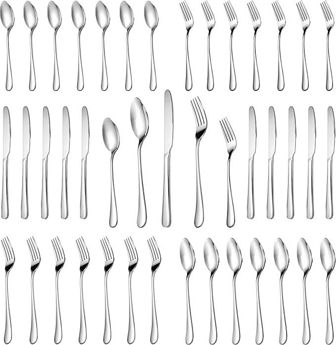 Mirror Polished Cutlery Utensil Set Silverware Set Service Fork Knife Spoon Stainless Steel Flatware Set Cutlery