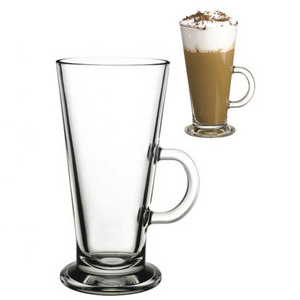 Irish Coffee Mug Tall glass, Latte Cups, Cappuccino and Hot Chocolate cups with Handle Clear Acceptable Customized  Logo