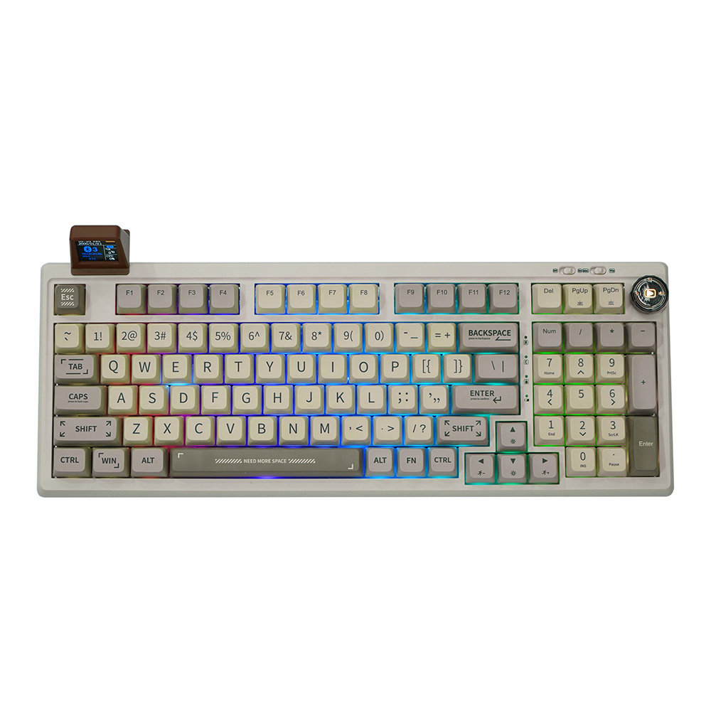 EPOMAKER RT100 95% Retro Mechanical Keyboard with Knob and Mini Display hot swappable mechanical keyboard magnet switch