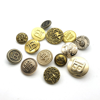 Custom logo zinc alloy buttons metal shank button for coat