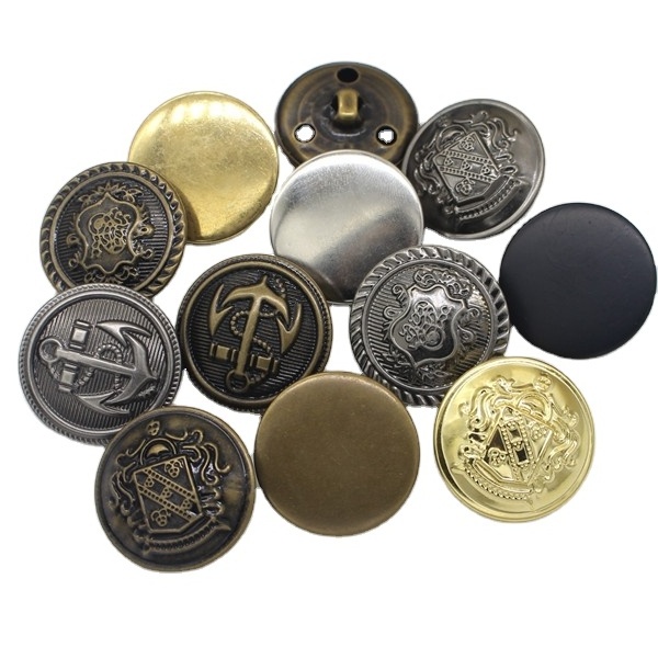 Custom logo zinc alloy buttons metal shank button for coat