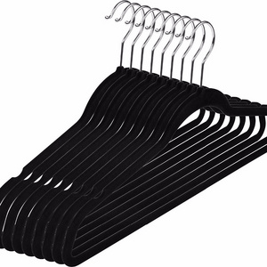 Velvet black hanger of clothes rack 50 pack color box flocked hanger