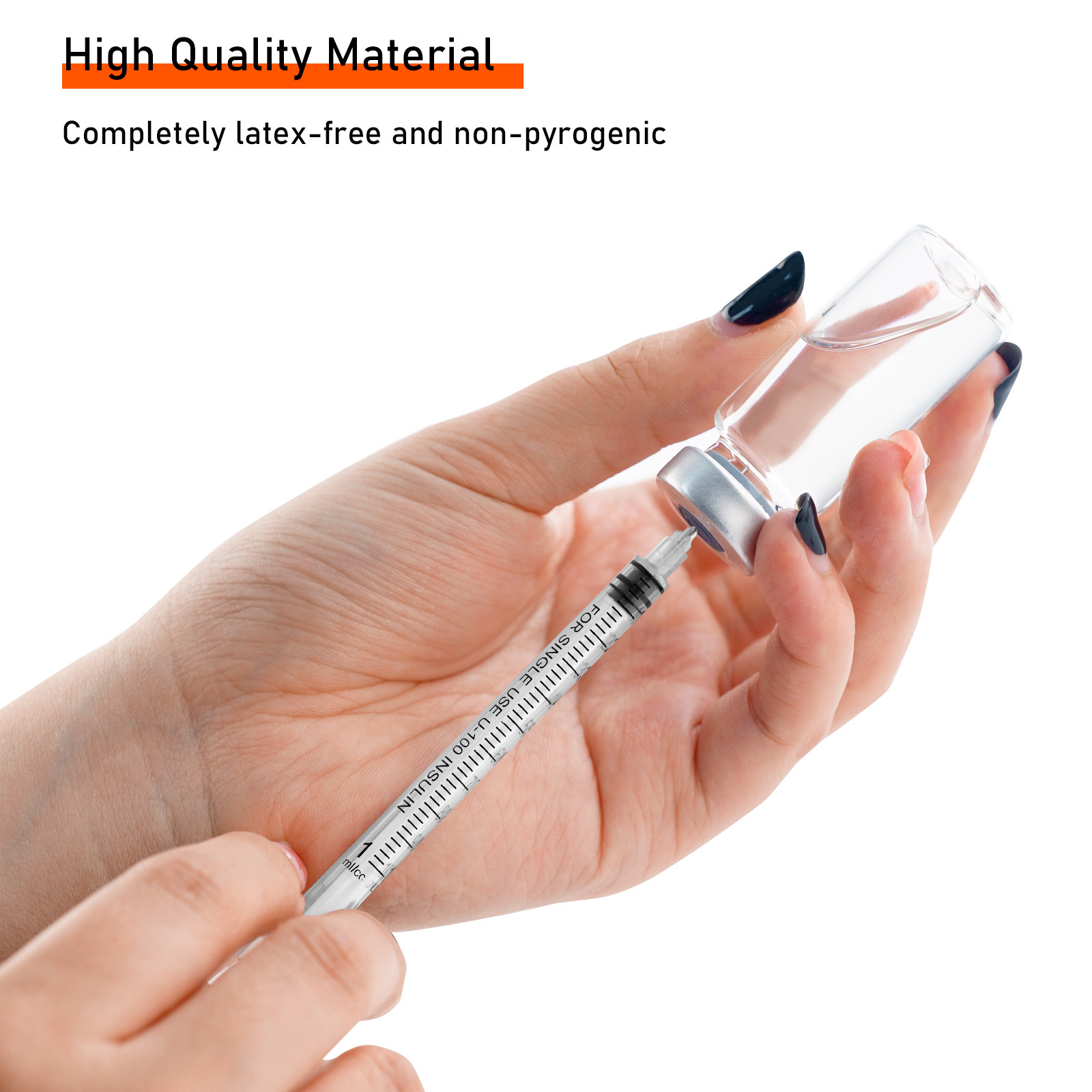 Disposable Medical Insulin Syringe Sterile Insulin Needle Plastic Safety Insulin Syringe 30g In Blister Package