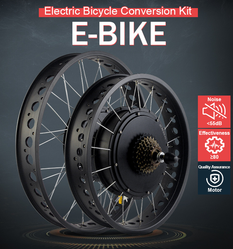 4.0 Tire Ebike Conversion Kit 48V 1500W 20inch 26inch Rear Rotate Wheel Hub Motor Kit For Snow Fat Tire Electric Bike Kit