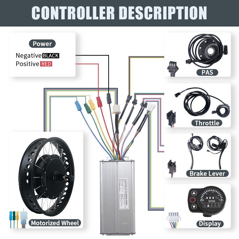 4.0 Tire Ebike Conversion Kit 48V 1500W 20inch 26inch Rear Rotate Wheel Hub Motor Kit For Snow Fat Tire Electric Bike Kit