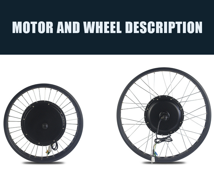 4.0 Tire Ebike Conversion Kit 48V 1500W 20inch 26inch Rear Rotate Wheel Hub Motor Kit For Snow Fat Tire Electric Bike Kit