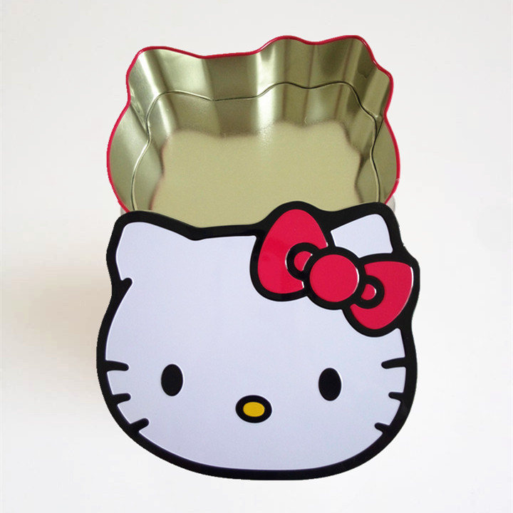 Direct factory sale durable  kitty shape gift tin box with CMYK