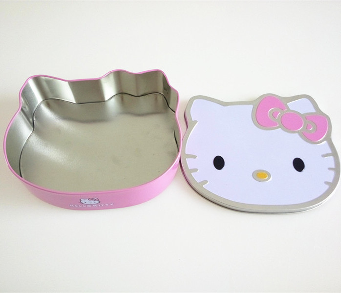 Direct factory sale durable  kitty shape gift tin box with CMYK