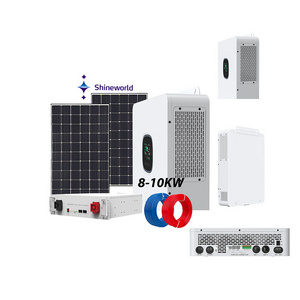 Complete Set Solar Panel Power System 8kW 10kW 15kW Solar Energy Residential Hybrid Off Grid Solar System