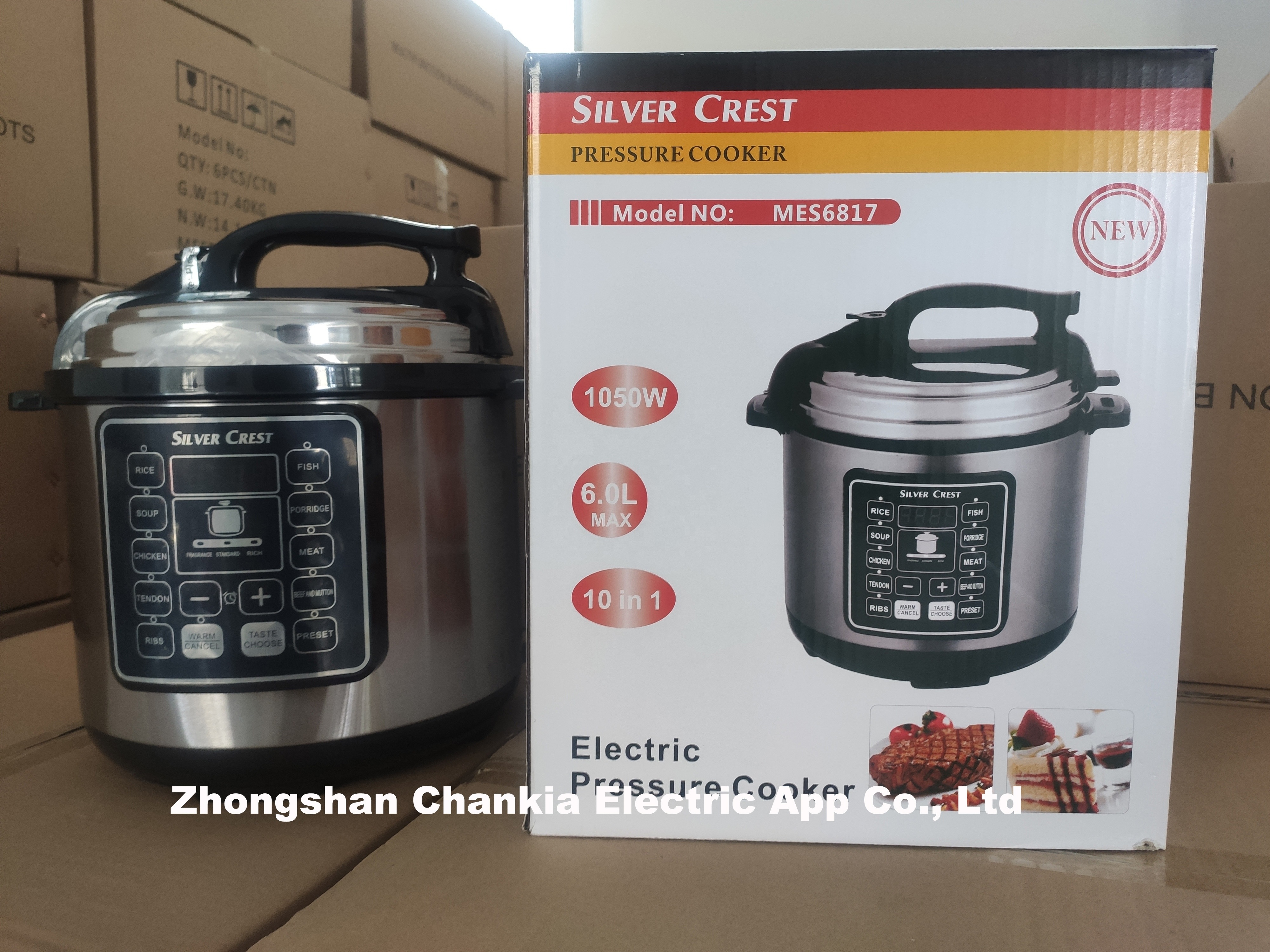 6L instant cooker pot duo 7-in-1 Aluminum liner electric pressure cooker Silver Crown Rice Cooker