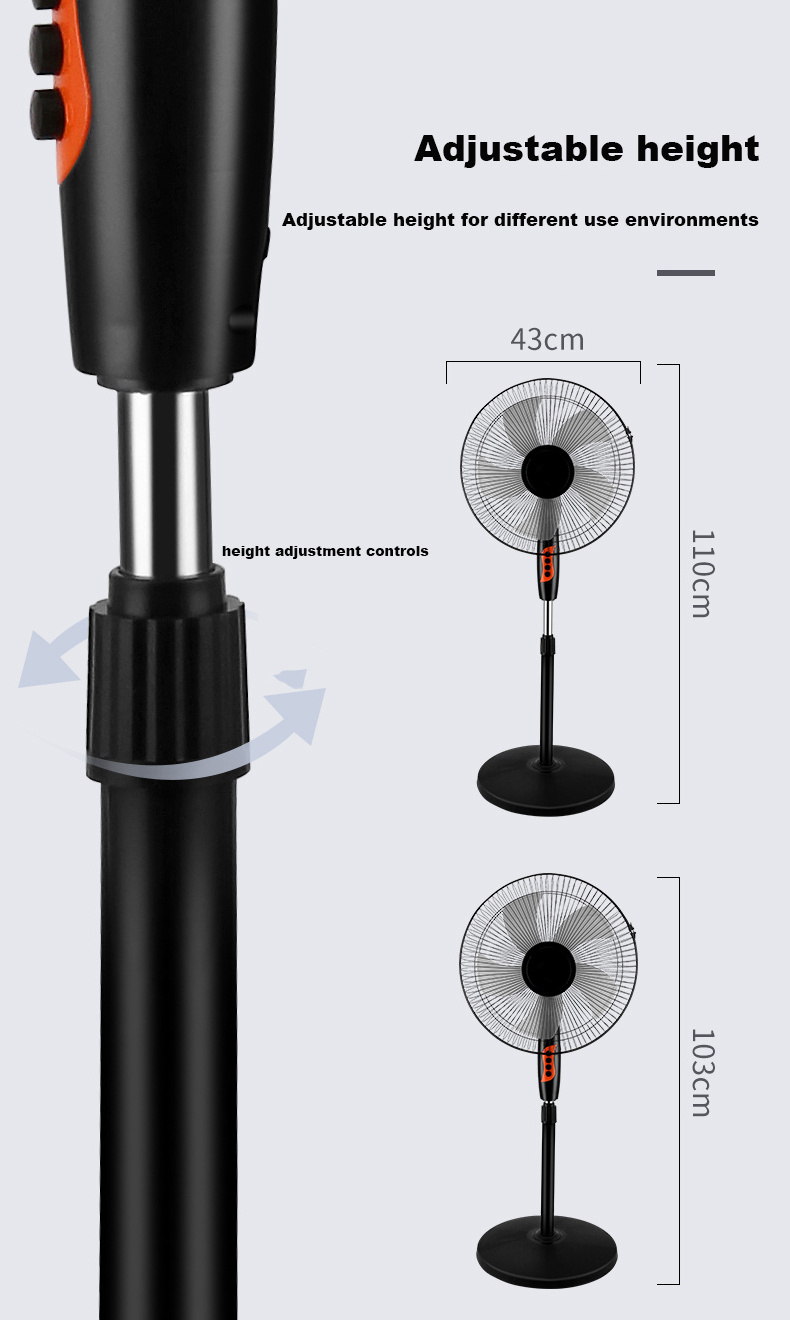 The Most Effective Electric Floor Stand Fan 16 Inch Oscillating Pedestal Fans 40 Watt With 5 As Blades