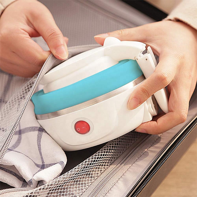 Electric Kettle Portable Folding Traveling Kettle Upgraded Food Grade Silicone Heater Hot Water Boiler 600ML