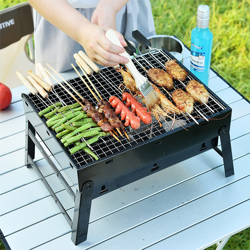 3-5 people Stand Stainless Steel Folding Outdoor camping Portable Charcoal BBQ Grill Foldable Easy Taking barbecue grill