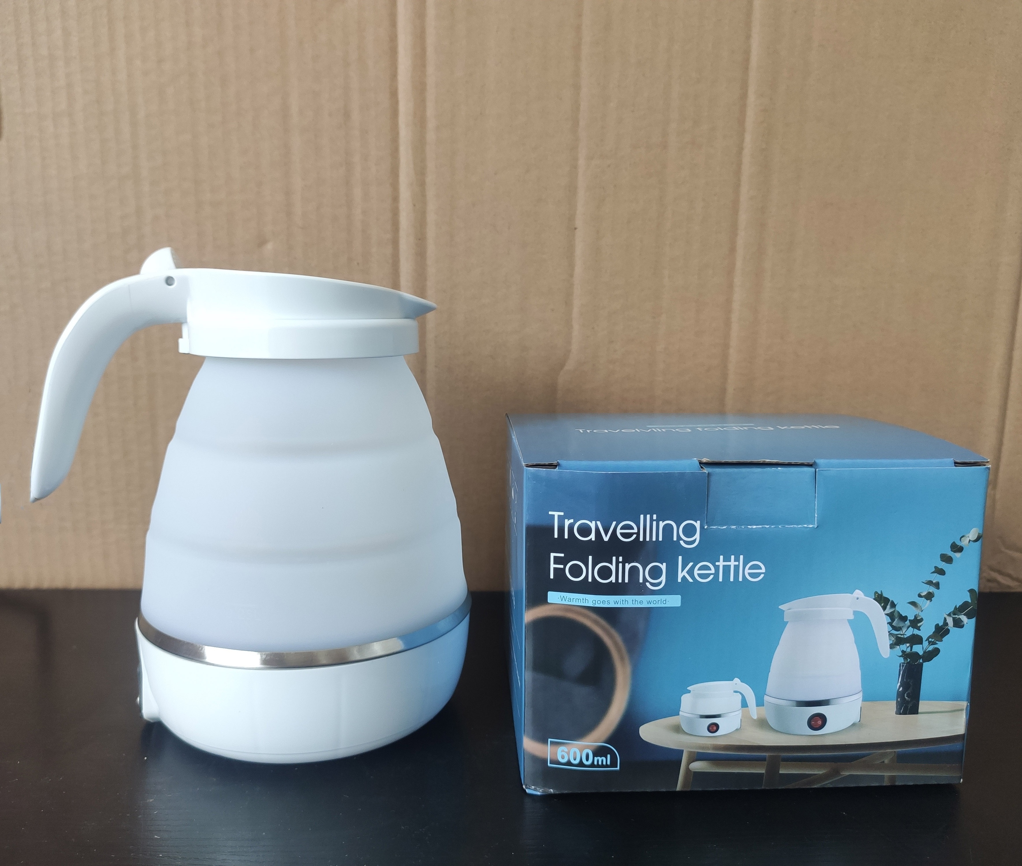 Portable Electric Travel Kettle 110V/220V 0.6L Mini Portable Foldable Kettle Collapsible Outdoor silicone Electric Kettle