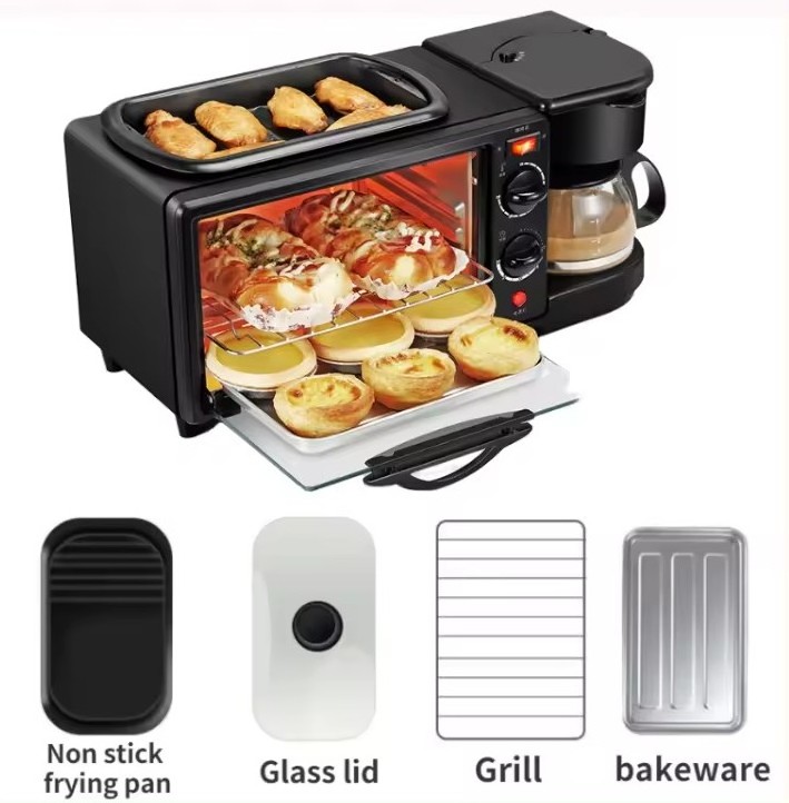 2024 new hot sell 3 in 1 breakfast station microwave 3 in 1 breakfast station oven coffee maker and hot