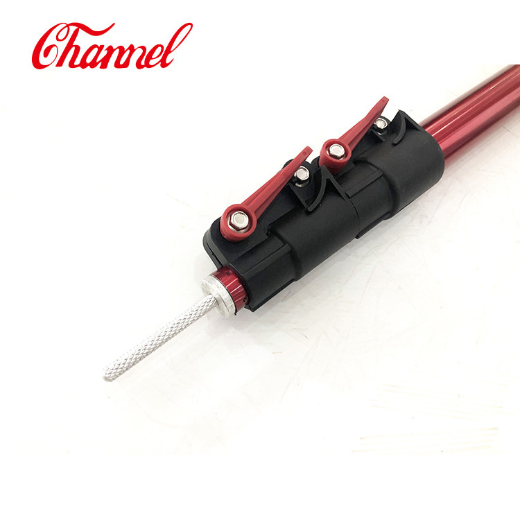 extendable flip clam with spring button lock 2 sections aluminum telescopic extension pole acme