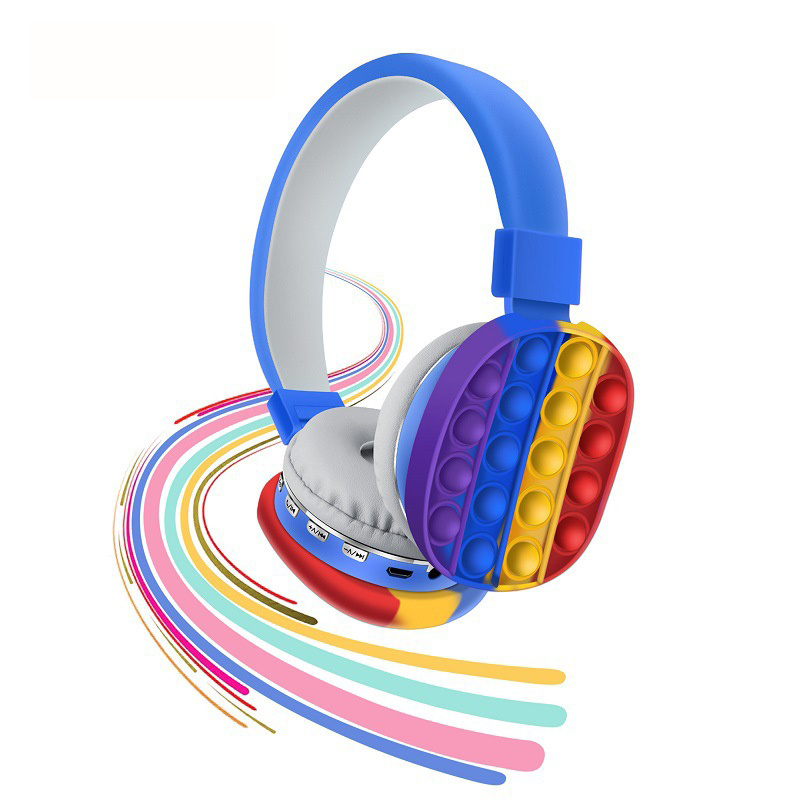 KH9 Color Cute Earphone Wireless Headset Kids Bubble Sensory Fidget Toy Children Cartoon Headphone