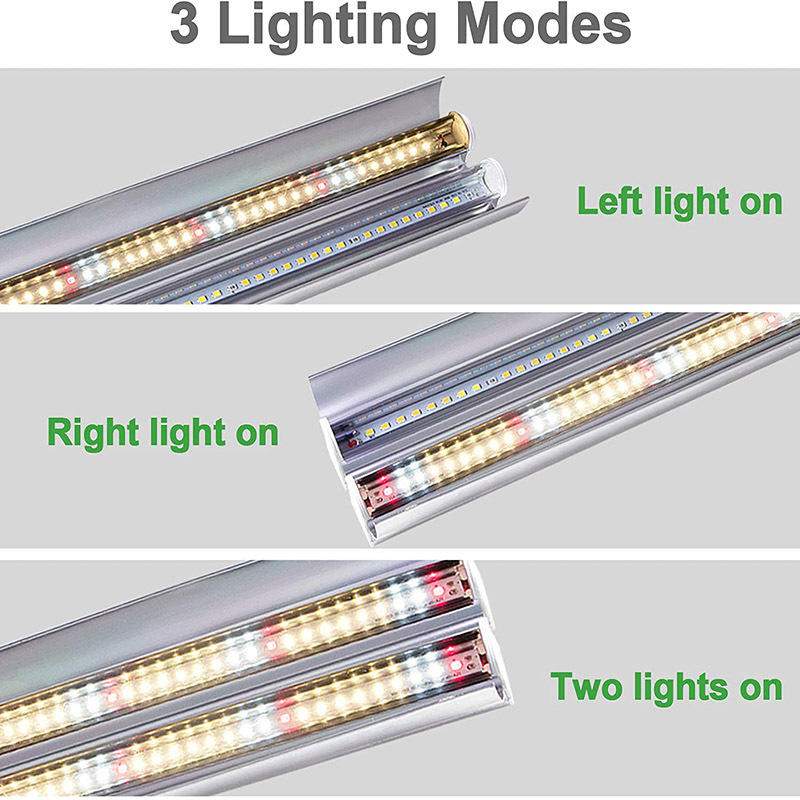 T8 LED Grow Light,18W High Output Plant Grow Light Strip, Full Spectrum Sunlight Replacement with Reflectors for Indoor Plant