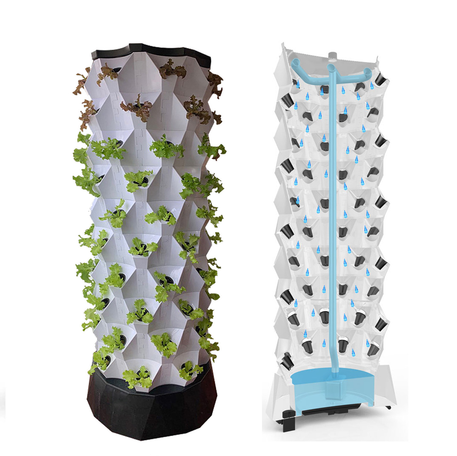 Hydroponic Systems Aeroponic Tower Garden with LED Grow Lights Hydroponics Growing System for Indoor Gardening