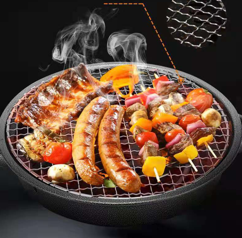 Mini Outdoor Stainless Steel Round Barbecue Rack Portable Folding Campfire BBQ Charcoal Grill Combo for Picnic Patio