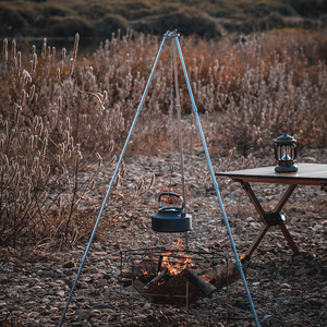 Camping Tripod Removable Bonfire Grilling Tripod Cooker Camping Lights Tripod Campfire Grill Stand Hanger With Storage Bag