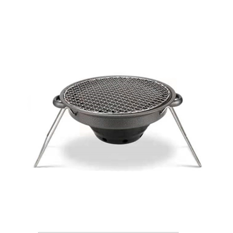 Mini Outdoor Stainless Steel Round Barbecue Rack Portable Folding Campfire BBQ Charcoal Grill Combo for Picnic Patio