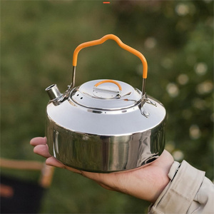 Hot selling outdoor 1L hot water teapot picnic kettle camping stainless steel whistling kettle outdoor