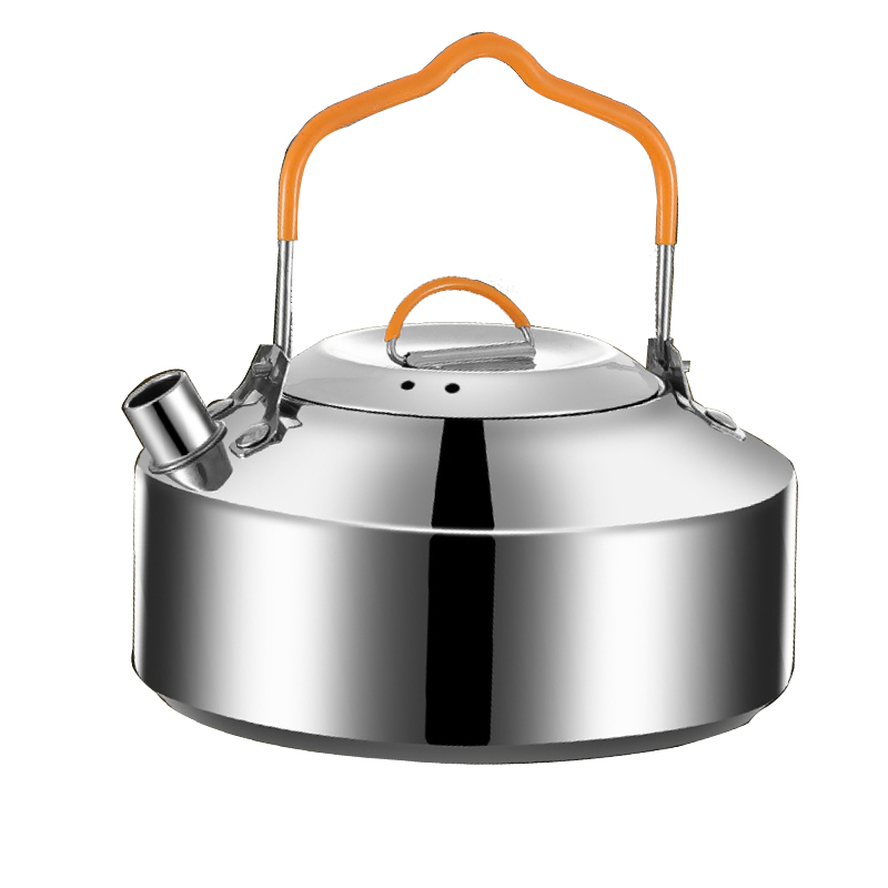 Hot selling outdoor 1L hot water teapot picnic kettle camping stainless steel whistling kettle outdoor