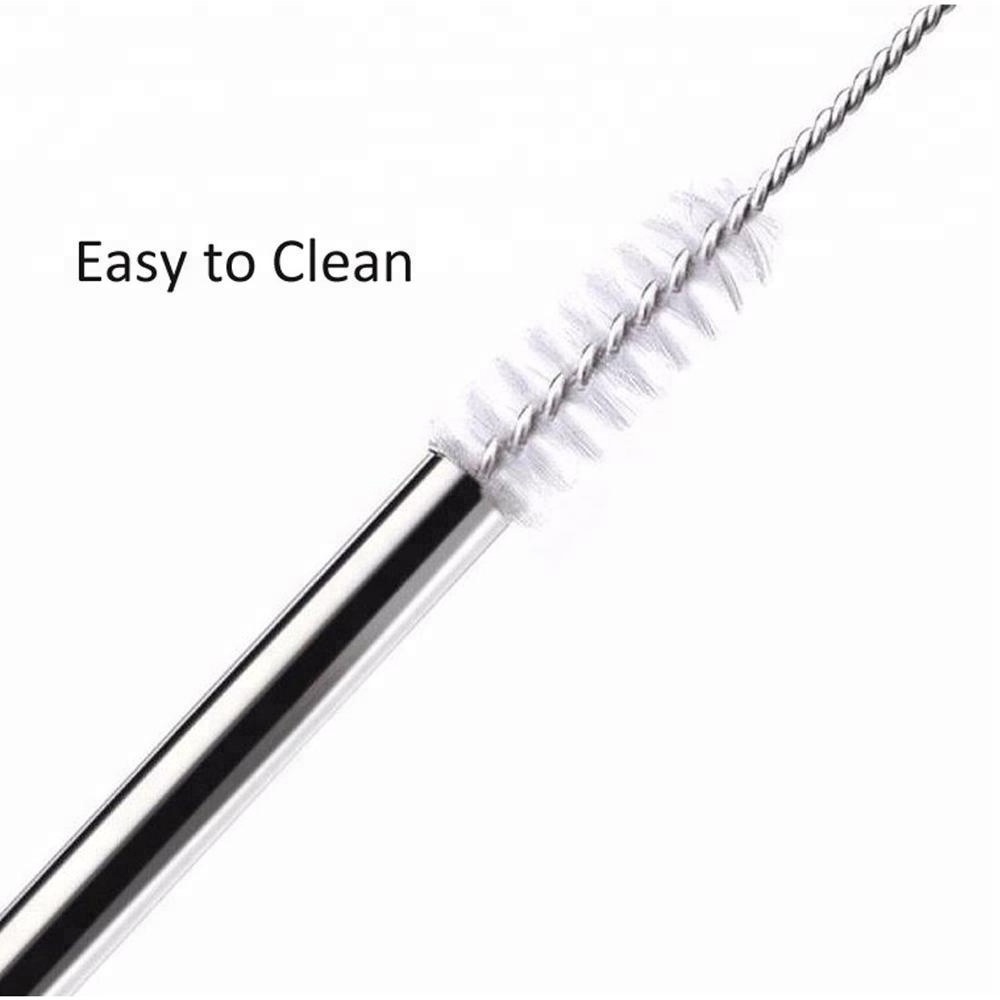 6mm straight reusable stainless steel drinking straws