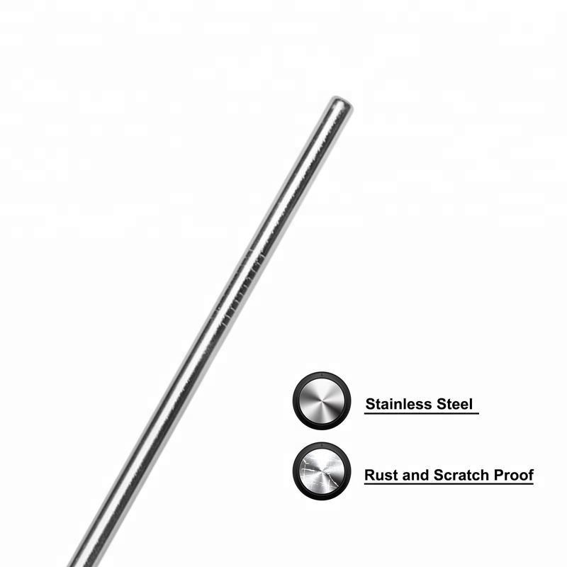 6mm straight reusable stainless steel drinking straws