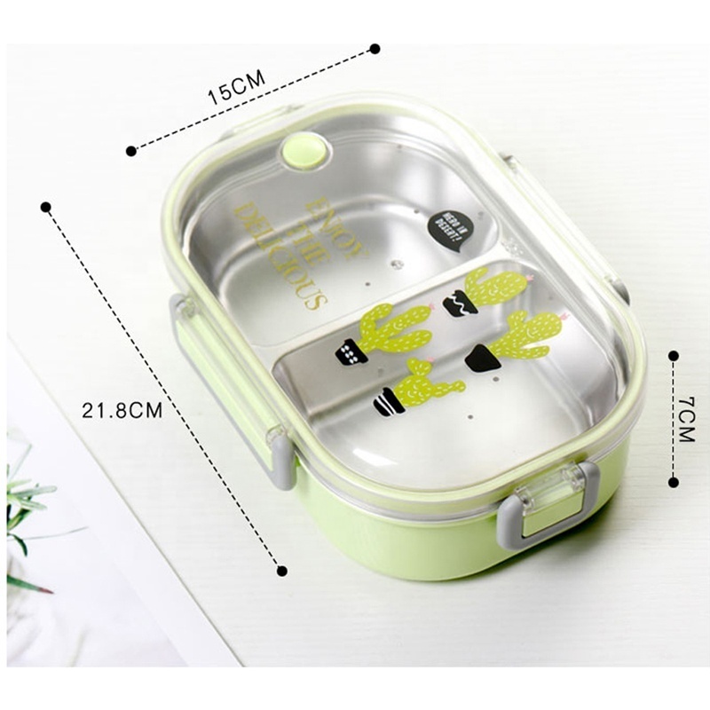 304 Stainless Steel Airtight Food Container Kids Bento Box With Compartments Stackable  Bento Lunch Box