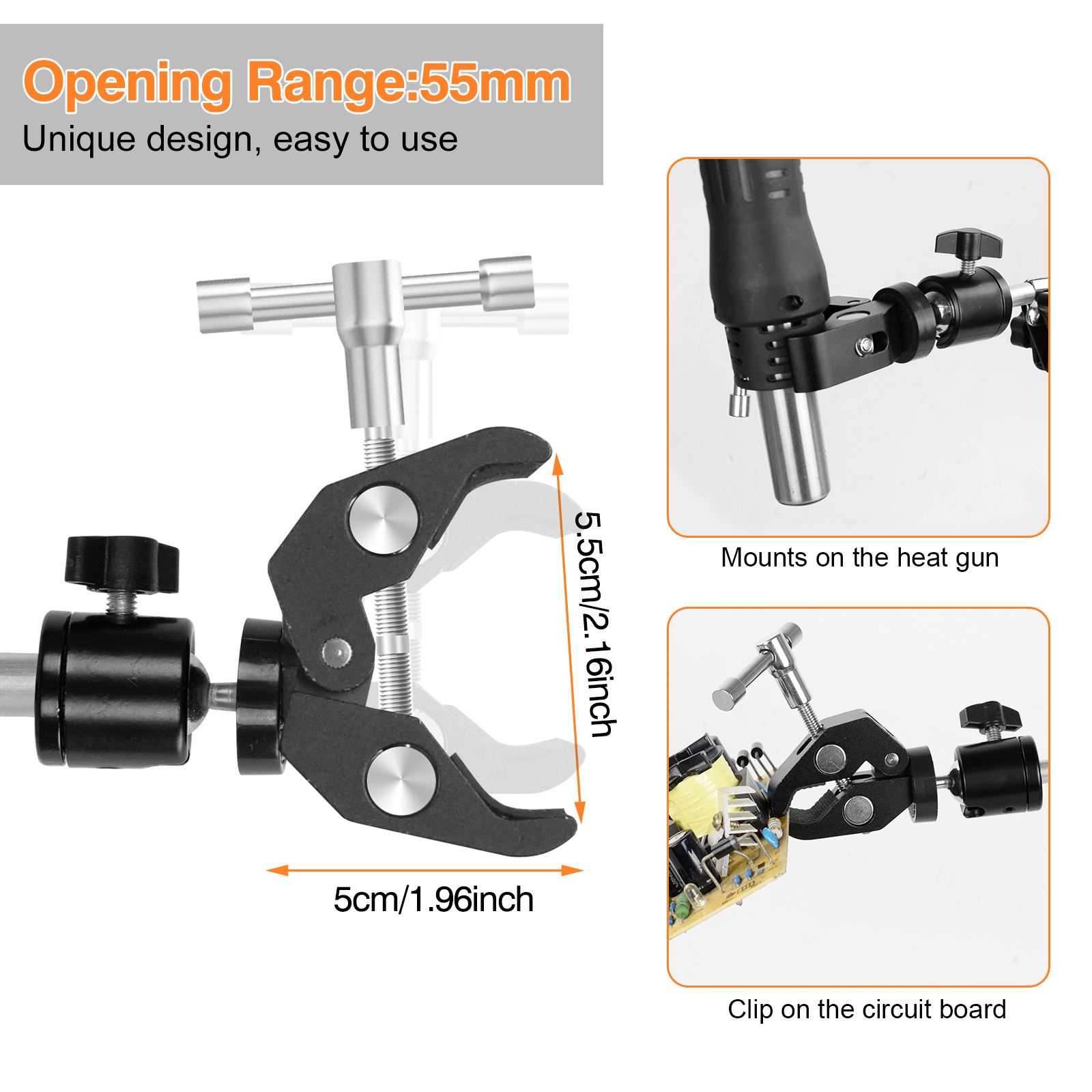 360 Degrees Rotatable PCB Motherboard Fixture Hair Dryer Holder Third Soldering Helping Hands Heat Gun Bracket Welding Tool