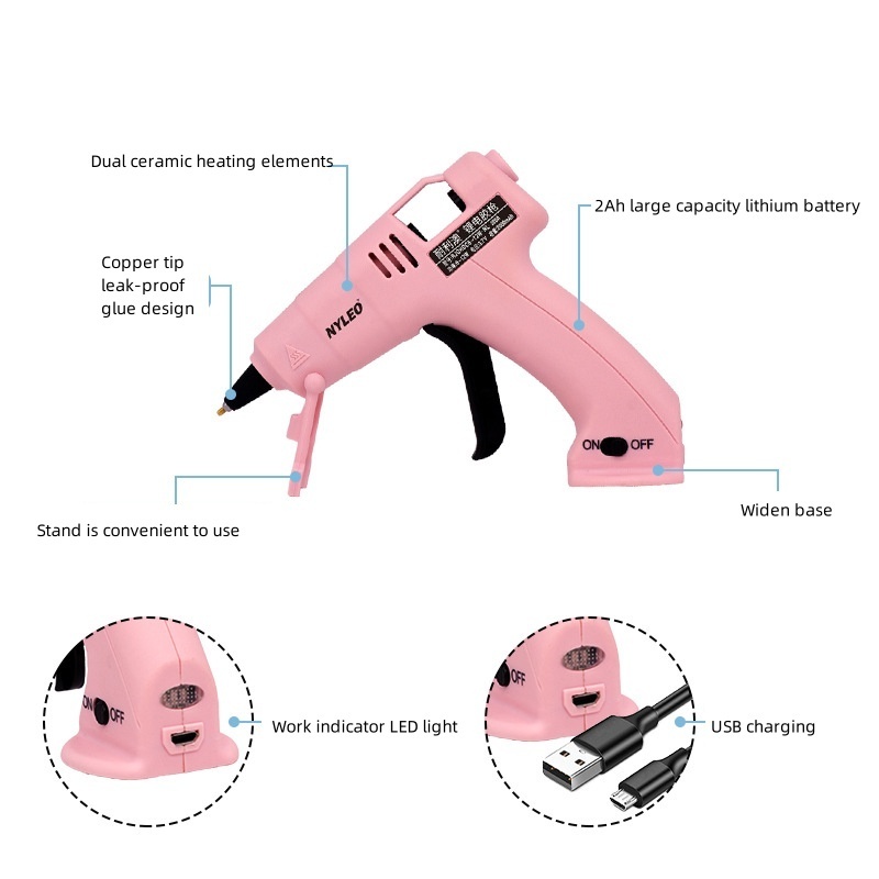 DC3.7V glue gun cordless DIY battery glue gun cordless hot glue gun  for Children