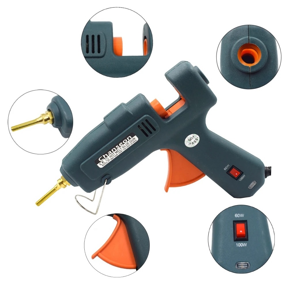 Chanseon  60W 100W Hot Melt Glue Gun With 11mm Diameter Glue Sticks Industrial Guns Thermo Electric Heat Temperature Tool