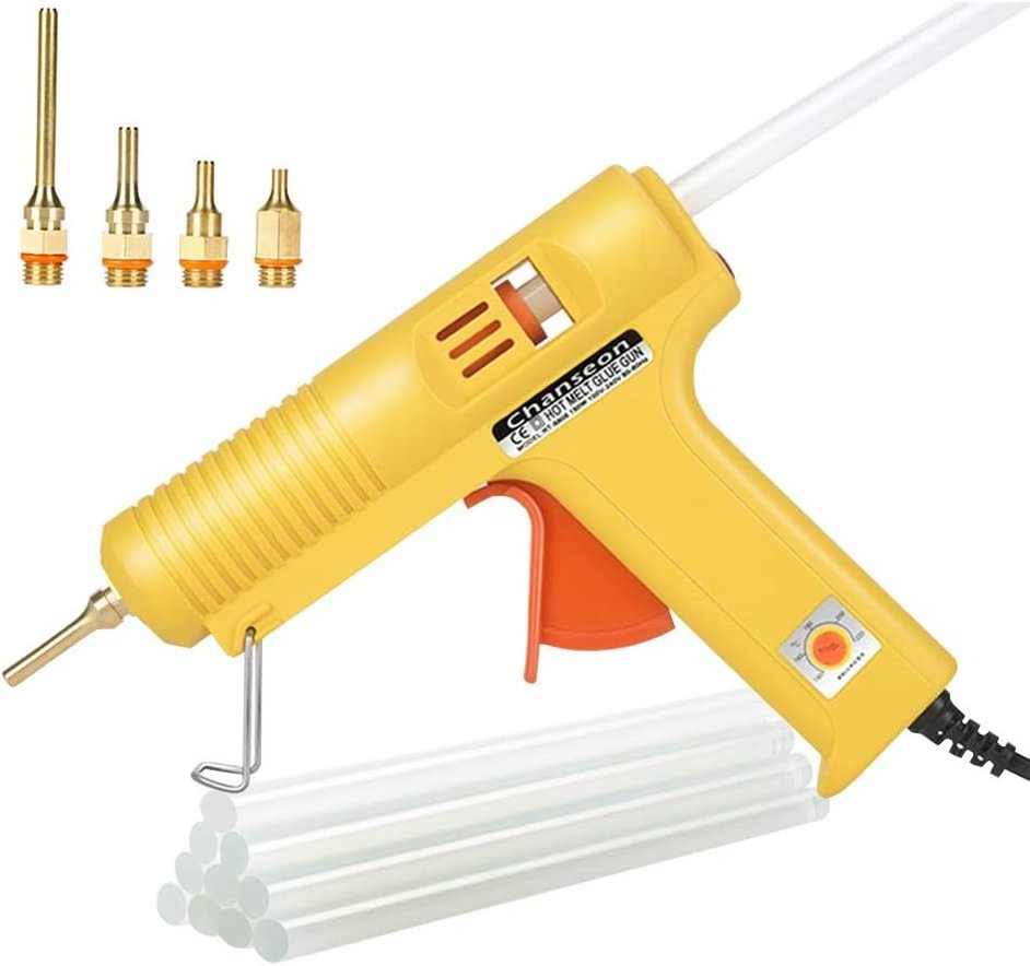 Diy Tools Industry 150W Temperature Adjustable 5pcs Long Copper Nozzles Hot Glue Gun With 11mm 10pcs Glue Sticks