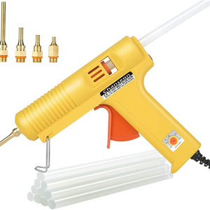 Diy Tools Industry 150W Temperature Adjustable 5pcs Long Copper Nozzles Hot Glue Gun With 11mm 10pcs Glue Sticks