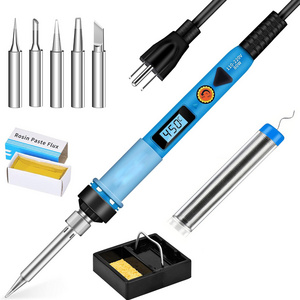 80W Digital LCD Solder Gun with ON/OFF Switch Adjustable Temperature Fast Heating Welding Tools Electronics Soldering Iron Kit