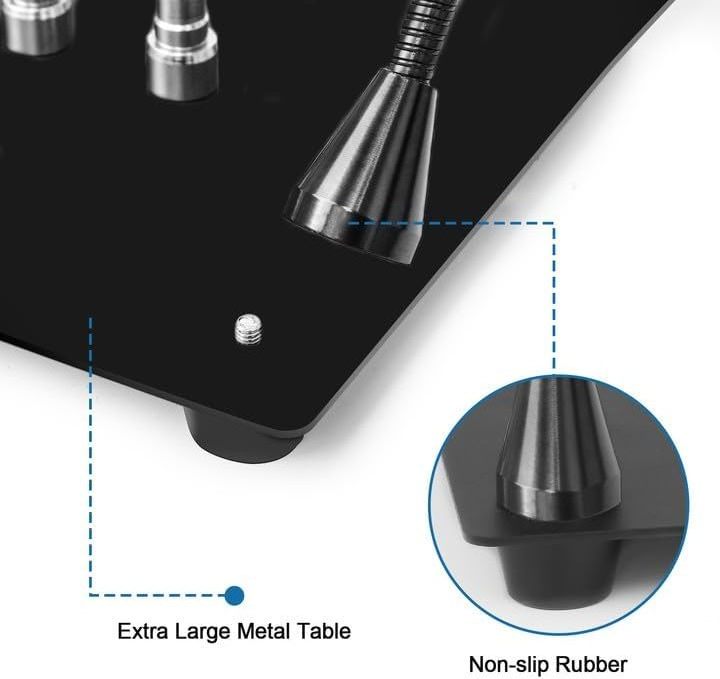 Upgrade Soldering  Hands with 3X LED Magnifying Lamp, Metal Circuit Board Holder, 4 Flexible  Arms Heavy, Magnetic Helping Hand