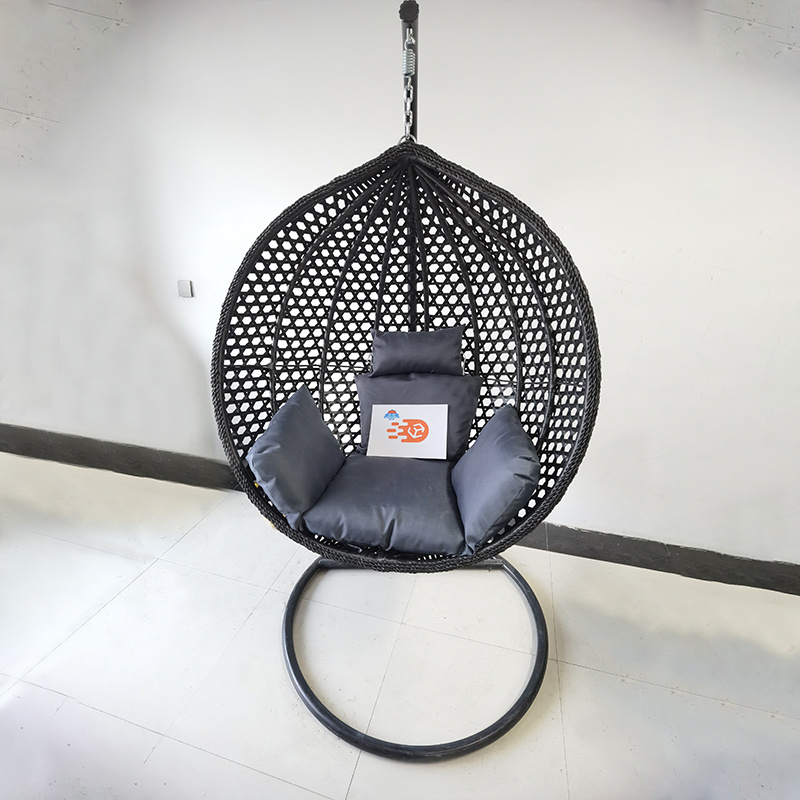 Outdoor Furniture Patio Swings Hanging Egg Swing cocoons Chair with Metal Stand Indoor Wicker Rattan Garden hanging chair