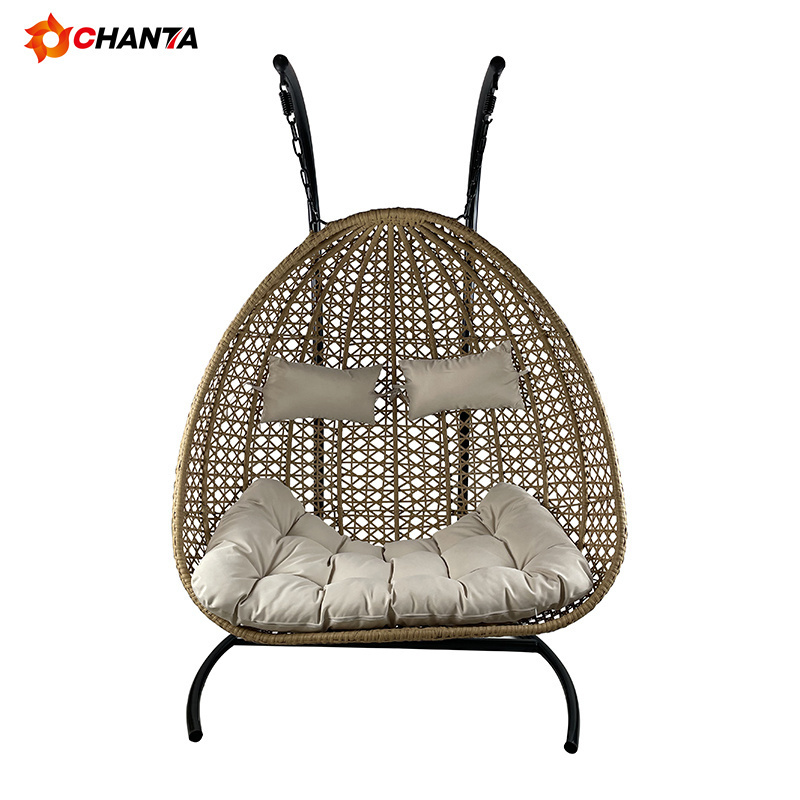 Cheap Outdoor Furniture Garden Rattan Patio Egg Hanging Swing Chair with Cushion