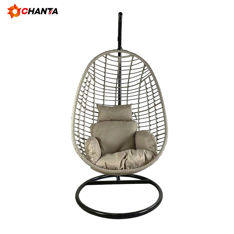 Cheap Outdoor Furniture Garden Rattan Patio Egg Hanging Swing Chair with Cushion