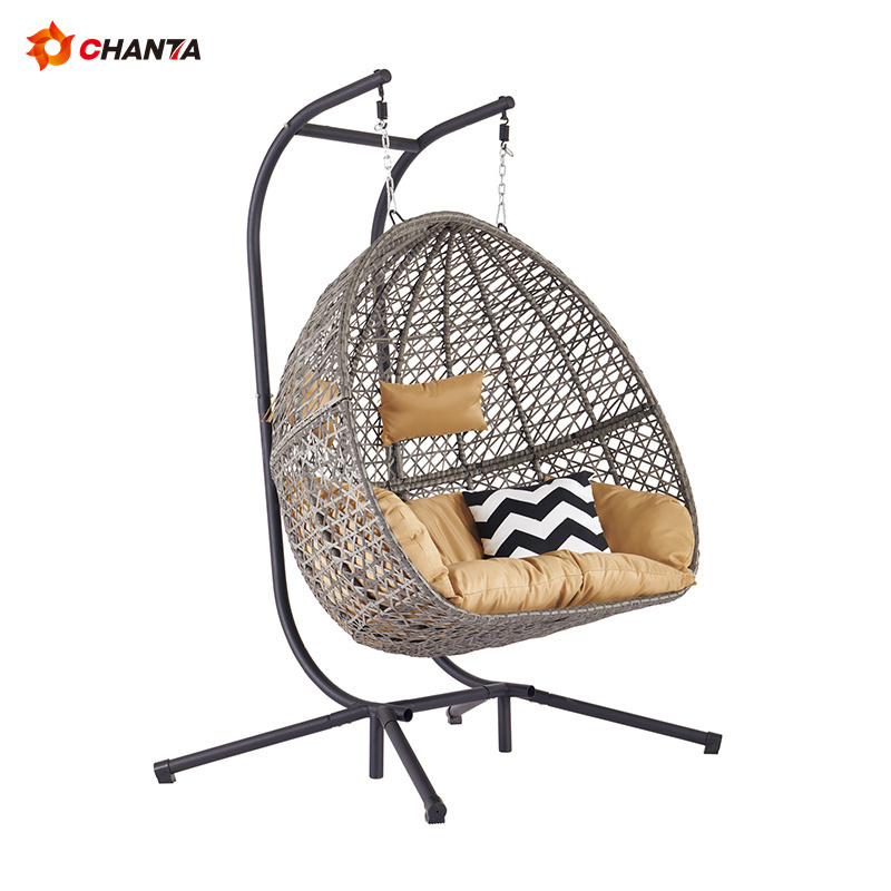 Porch Patio Steel Hanging Swing Chair Hammock With Stand For Indoor Outdoor Use