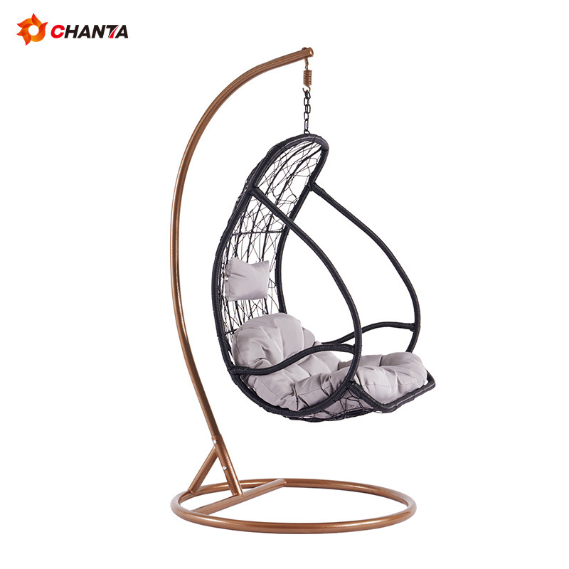 Porch Patio Steel Hanging Swing Chair Hammock With Stand For Indoor Outdoor Use