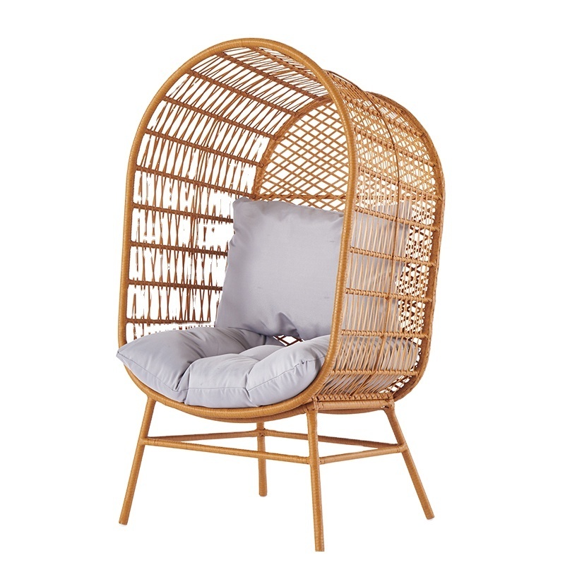 Outdoor Hanging Rattan Egg Chair Double Hammock Swing Chair With Stand