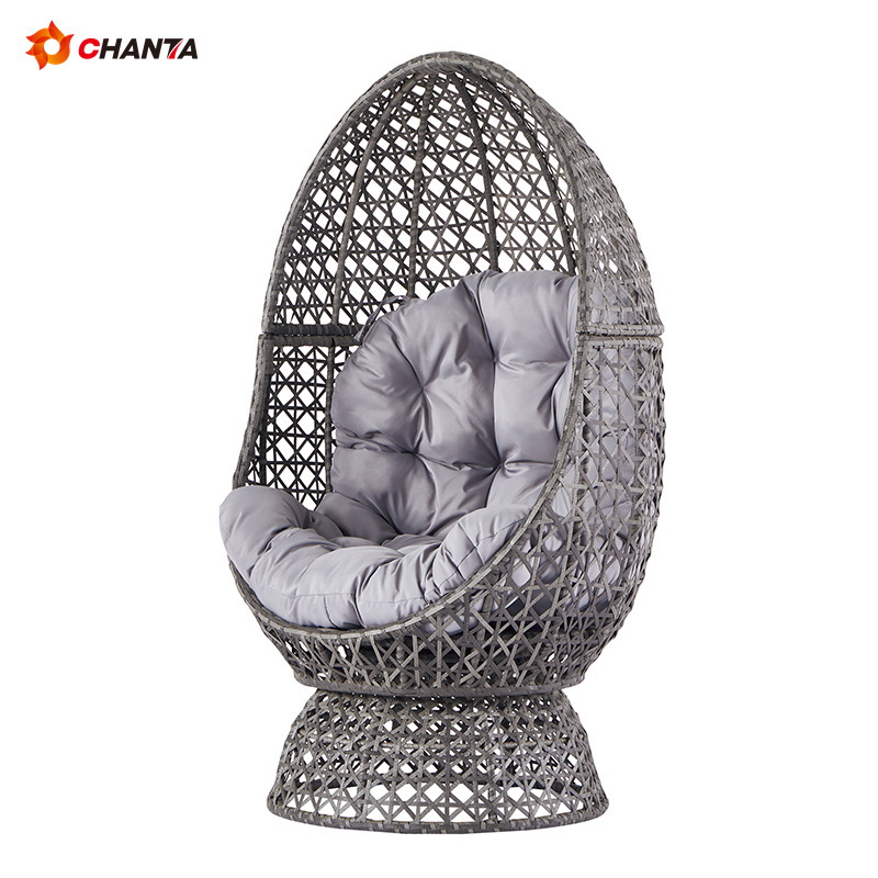 Outdoor Hanging Rattan Egg Chair Double Hammock Swing Chair With Stand